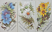 3 Lot Philadelphia Victorian Trade Card Darlington Runk Co Floral Flower c1880s picture