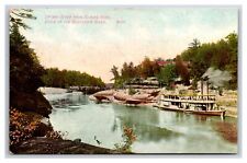 Wisconsin Dells WI ~ Sliding Rock Passenger Excursion Steamboat Boat 1908 picture