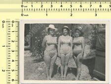 Three Women in Bathing Suits with Hats Summer Vacation VTG ORG PHOTO picture
