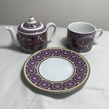 Vera Bradley Very Berry Paisley Ceramic Tea Pot Cup And Saucer Set Tea Gift picture