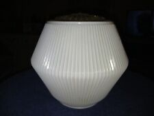 Beautiful Vintage Clear/White Ribbed Step Ceiling Light Shade Globe Art Deco picture