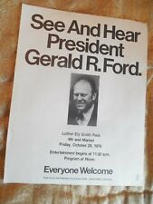 Gerald Ford Presidential 1976 Campaign Flyer St. Louis Missouri President Poster picture
