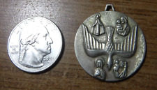 Large Vintage Four Way Medal Catholic Mid Century Modern Pendant picture