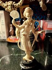 VTG Made In Italy Handmade Resin Ancient Asian Warrior Woman Figurine On Base picture
