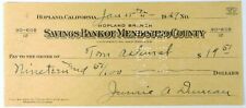 1929 Hopland California Northern CA. Bank of Mendicino Check RARE LOT   picture