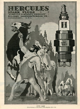 1919 Original Hercules Spark Plugs Ad. Stopping A Rearing Horse. Eclipse. Indy picture