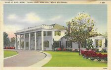 Vintage California Linen Postcard Home Bing Crosby Toluca Lake near Hollywood picture