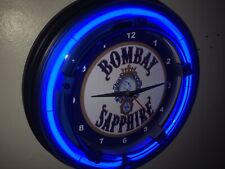 Bombay Sapphire Gin Bar Man Cave Neon Wall Clock Advertising Sign picture
