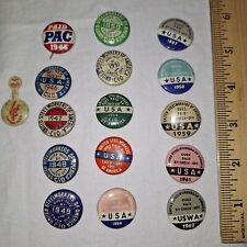 Lot of Vintage United Steel Workers Of America Union Pins.  Dates from 1946-1962 picture