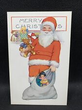 Antique Christmas Postcard Whitney Santa Classic Big Toy Bag Doll Horn Bear Ball picture