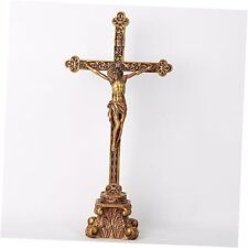 BC Catholic Standing Crucifix for Altar, Tabletop Crucifix 14.7 inches H Gold picture