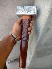Rare Custom Handmade Viking Battle Hammer with Carved Handle,Medieval War Hammer picture