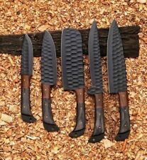 Custom HAND FORGED D2 STEEL CHEF KNIFE KITCHEN SET BBQ CAMPING Wood HANDLE picture