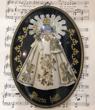Rare Large Antique German Reliquary Ex Voto Madonna & Child Domed Glass c1880 picture