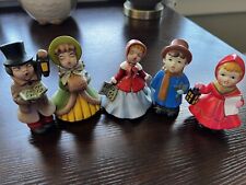 Vintage Set of 5 Holland Mold Victorian Christmas Carolers Figurines picture