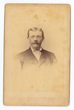 Antique c1880s Cabinet Card Handsome Man With Mustache in Suit San Francisco, CA picture