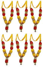Puja Garland Moti Mala God Idol Small Haar Statue Figurines Red & Yellow 6cm picture