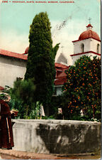 Fountain Santa Barbara Mission California Antique Postcard Posted 1908 picture