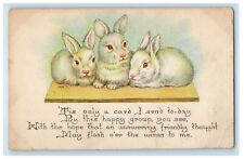 c1910's Three Rabbits Friendly Happy Group Unposted Antique Postcard picture
