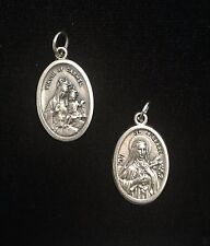 Our Lady of Mount Carmel and St. Therese Catholic Medal Silver Tone 14198 picture