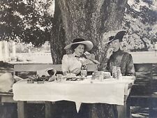 Well Dressed Women Art Deco Picnic Lunch Antique Photo picture