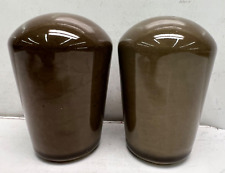 vintage rare brown glossy salt and pepper shakers picture