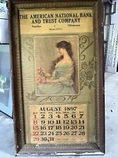 Vintage Bank Wall Calendar - August 1897 picture