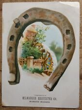 c1890s Milwaukee Harvester Co Adv Victorian Trade Card Machine Chain Mower picture