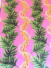Hawaiian fabric aloha lei100%cotton pink leaf flowers by the yard great deal picture