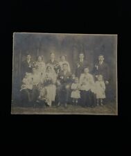 Antique Family Photo Early 1900s Large Family 9” x 7” Black & White Photo R picture