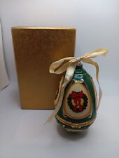 Mr Christmas Porcelain Musical Christmas Egg Ornament Green Wreath Red Bow 2007 picture
