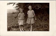 RPPC Darling Girls Sweet Smiles Rustic Scenery Postcard V11 picture