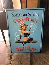 Socialism Stinks Cigars Don’t Rocky Patel Metal  Vintage & Rare Sign 36in X 24in picture