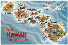 Here's Hawaii The 50th State HI Hawaii Postcard 7164c picture