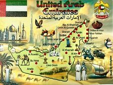 United Arab Emirates Graphic Map & Attractions Souvenir Fridge Magnet 2.5