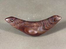 Unique Tibetan Natural Patina Old Agate DZi *Eye* Ox Horn Bead Pendant A2 picture