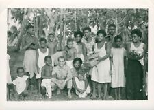 1943 GI's Capt Paul & his local Fijian Friends, Fiji Photo picture
