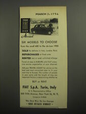 1956 Fiat Cars Ad - Your Fiat car abroad six models to choose picture