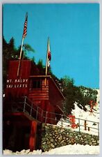 Mt Baldy California~Stairs up to Lower Ski Lift Station~1960s Postcard picture
