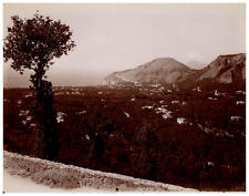Italy, Meta, Campania, Panorama with Vesuvius, Ed. Vintage Alinari Albumen Print, picture