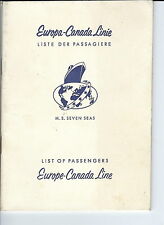 NE-046 - Europe Canada Line, M.S. Seven Seas, List of Passengers, August 1957 picture