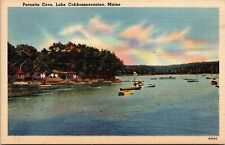 Pernette Cove Lake Cobbosseecontee Maine Me Linen Tichnor Postcard picture