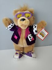 Vintage 1990 Nabisco Disco Teddy Grahams Stuffed Plush Animal w/ Sunglasses Coat picture
