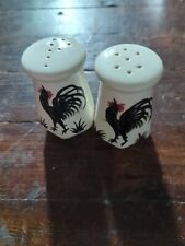 Vintage Ceramic Rooster Salt & Pepper Shakers Made In Japan picture