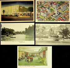 FIVE Los Angles General Scenes Vintage Post Cards -AA-25 picture