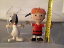 Vtg Pair Snoopy & Charlie Brown Rubber Bendy Poseable Toy Figures Hong Kong picture