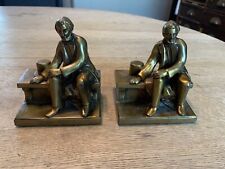 Antique Abraham Lincoln Metal Bookends picture