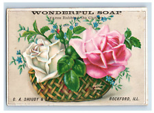 1870's-80's G.A. Shoudy & Son Rockford, IL Wonderful Soap Trade Card F109 picture
