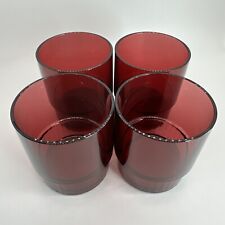 4 Tupperware Tumbler Cups Preludio Acrylic 10 oz. #1672 Cranberry Red NOS RARE picture