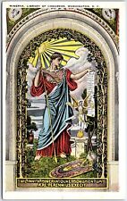 VINTAGE POSTCARD MINERVA THE GODDESS OF WISDOM ON MOSAIC AT LIBRARY OF CONGRESS picture